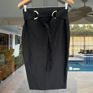 Vesper Black Bodycon Midi Skirt size 8